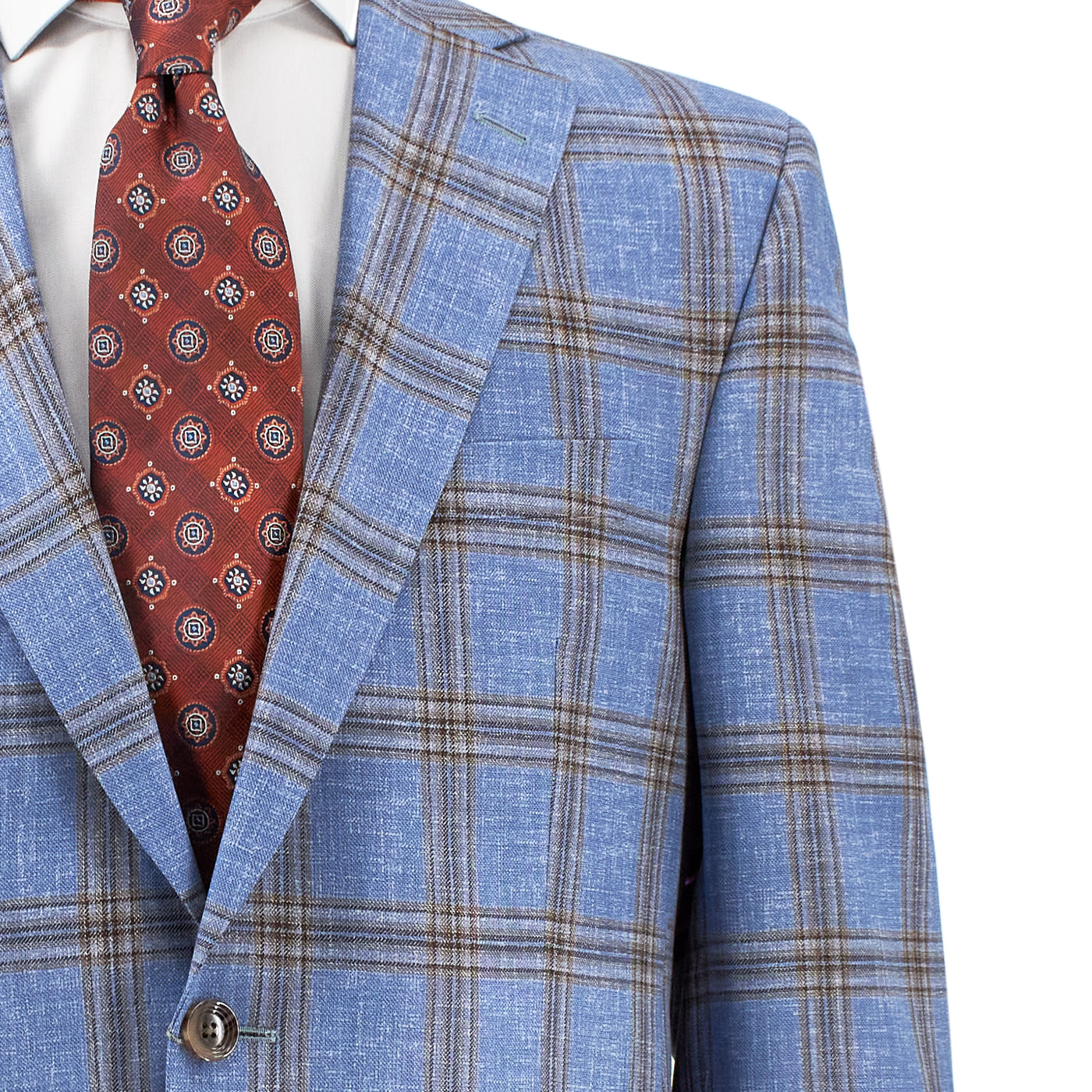 Jack Victor Light Blue Windowpane Plaid Gibson Blazer – J&Z Couture