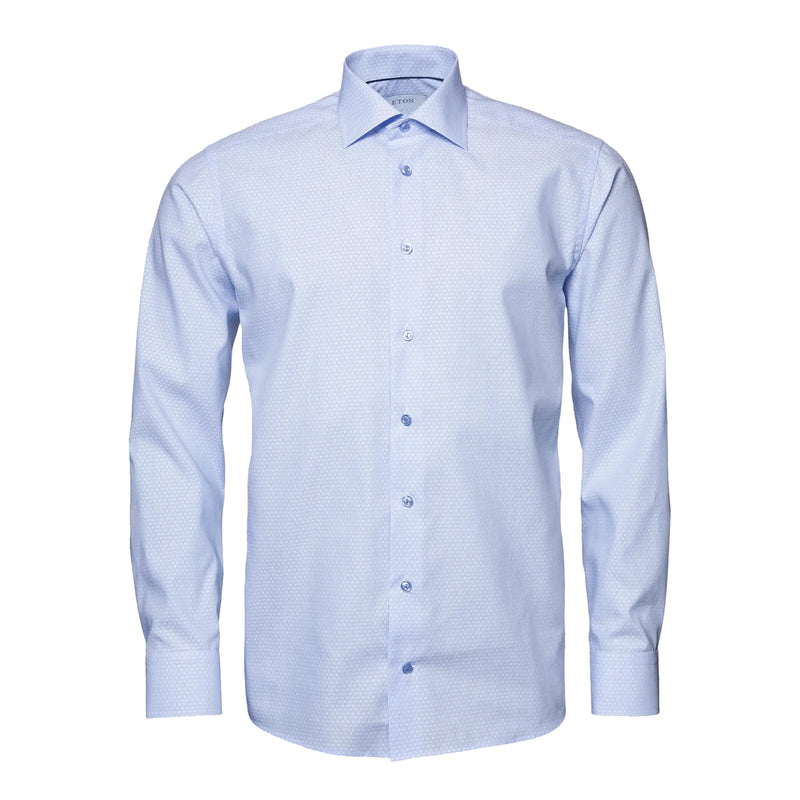 Eton Men's Light Blue Twill Shirt – Semi Solid  100003377 23