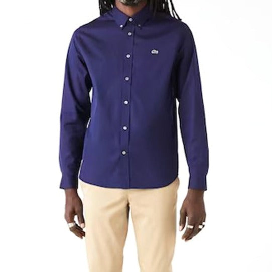 Lacoste Men's Regular Fit 100% Cotton Shirt in Purple