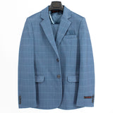Leo & Zachary Boys' Mid-Blue Windowpane Suit