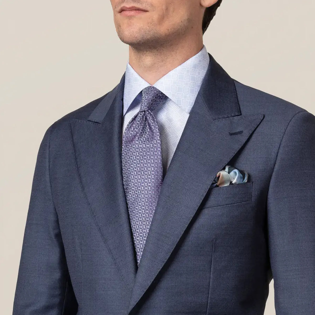 Eton Men's Slim-Fit Pastel Blue Double E Logo Shirt  100001552 21